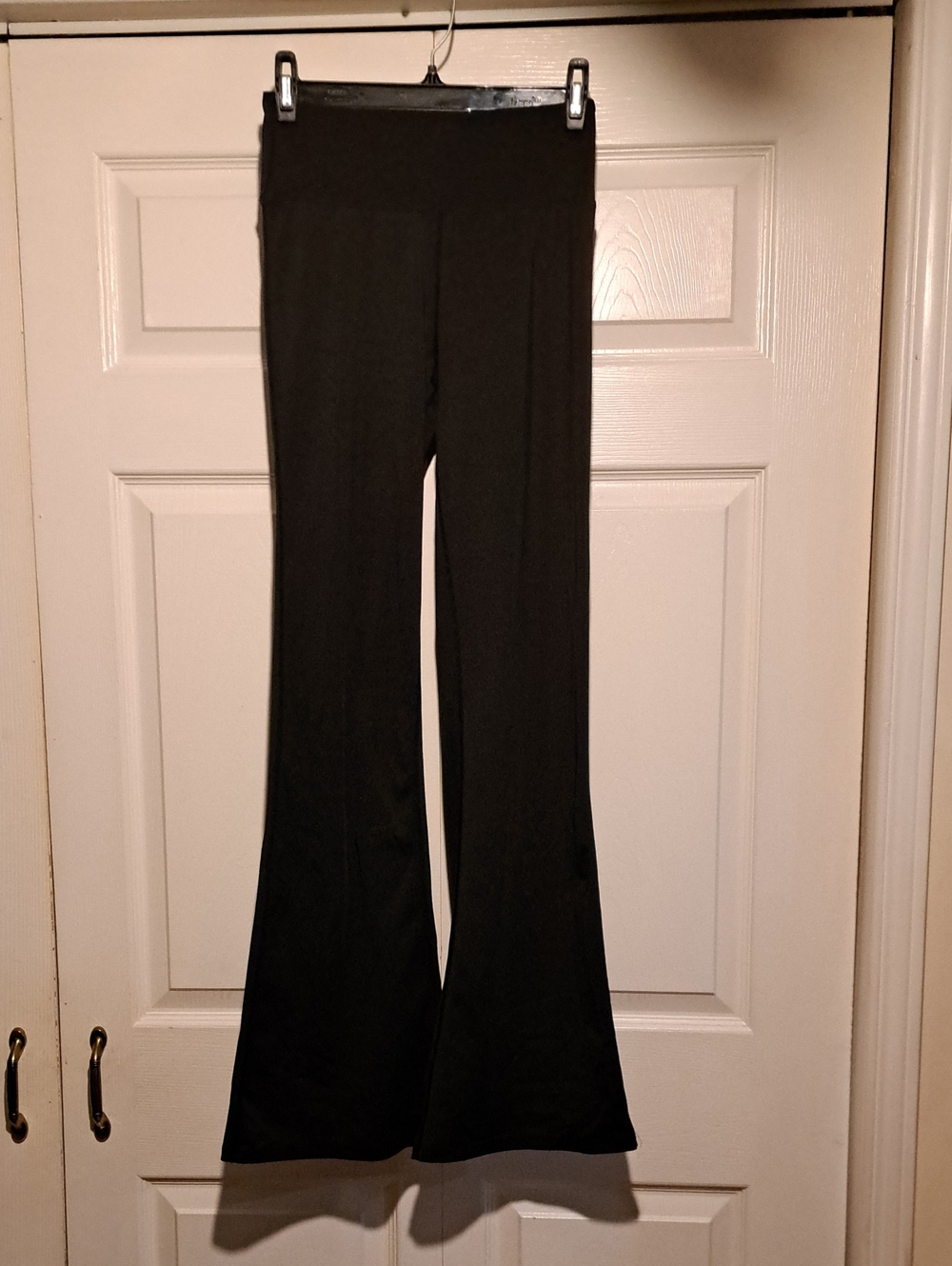 Girls /petite Ladies Black Flare Pants Comfortable Everyday Bottoms Strech
